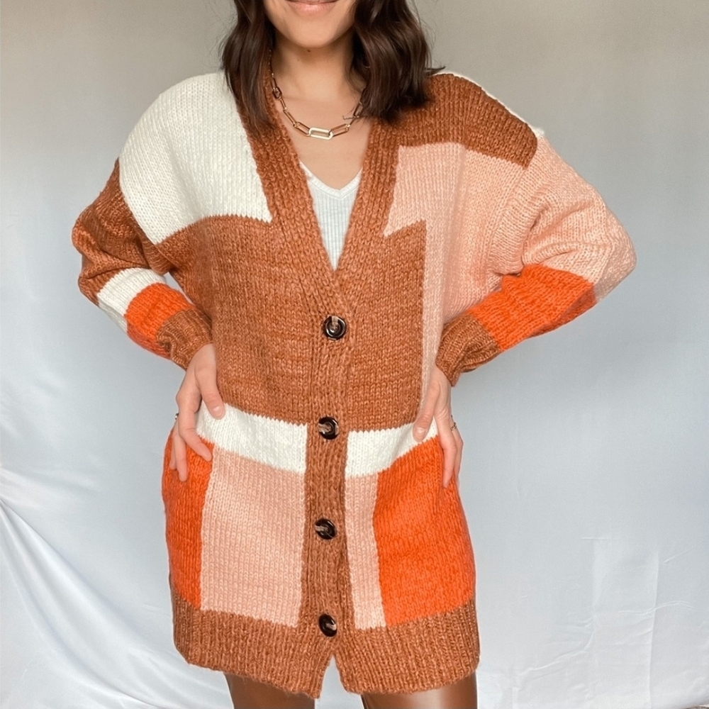 Lush Colorblock Cardigan